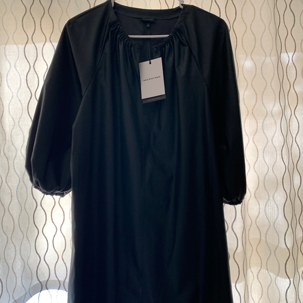 COPY - Black faux leather tunic dress. New with tags.